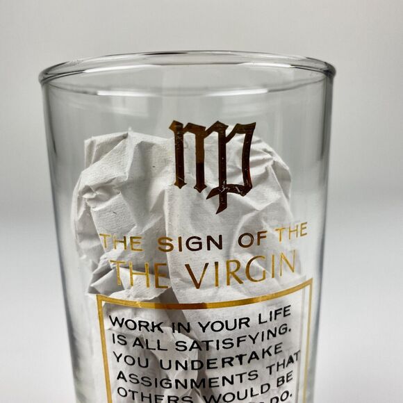 VTG MCM Anchor Hocking Zodiac Highball Tumbler Glass Virgo Astrology 1960s - Picture 6 of 8